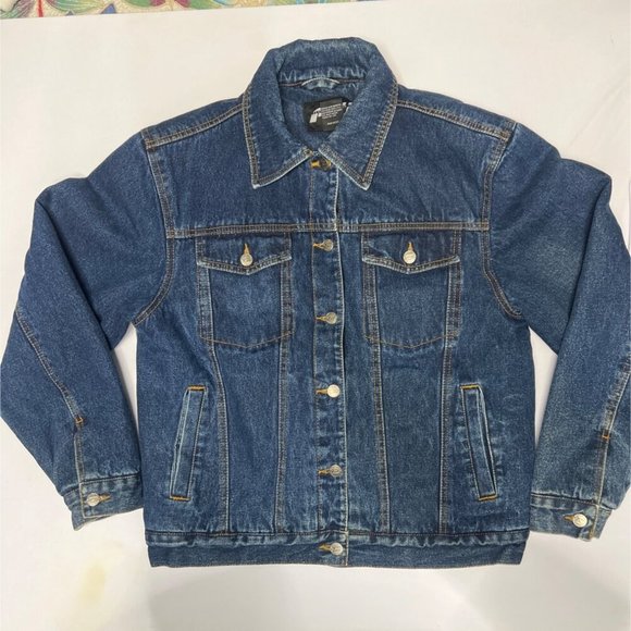 PCI By Kenpo Denim & Sherpa Jacket Blue Cotton Blend Jean Jacket Size L - Picture 2 of 14